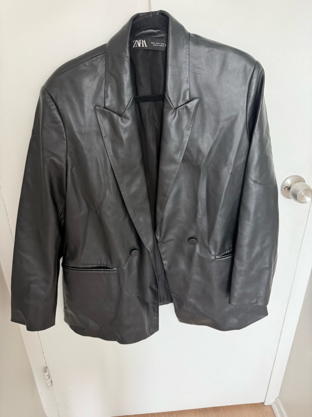 ZARA Black Faux Leather Jacket